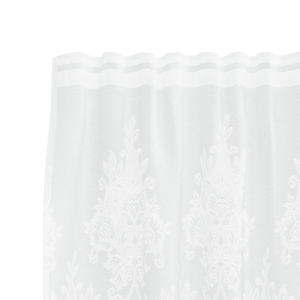 Lace Curtain with Curtains White 300x200cm Polyester